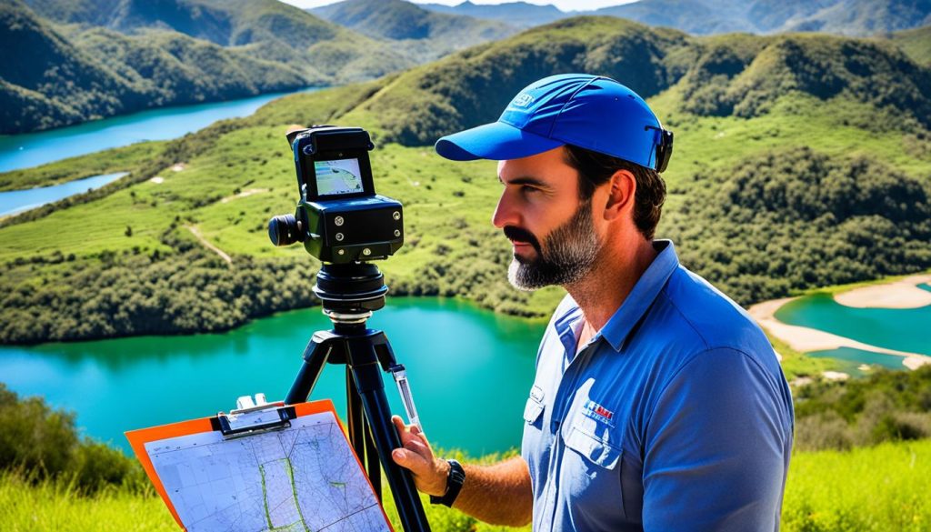  topógrafo utilizando equipamentos topográficos em Lagoa Santa